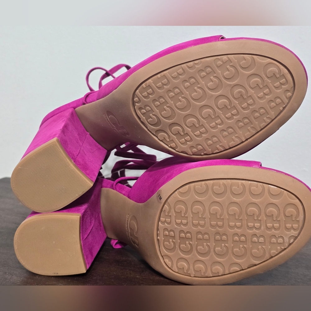 Gianni Bini NWOT Hot Pink Block Heels Women's Size 7M - Picture 10 of 13